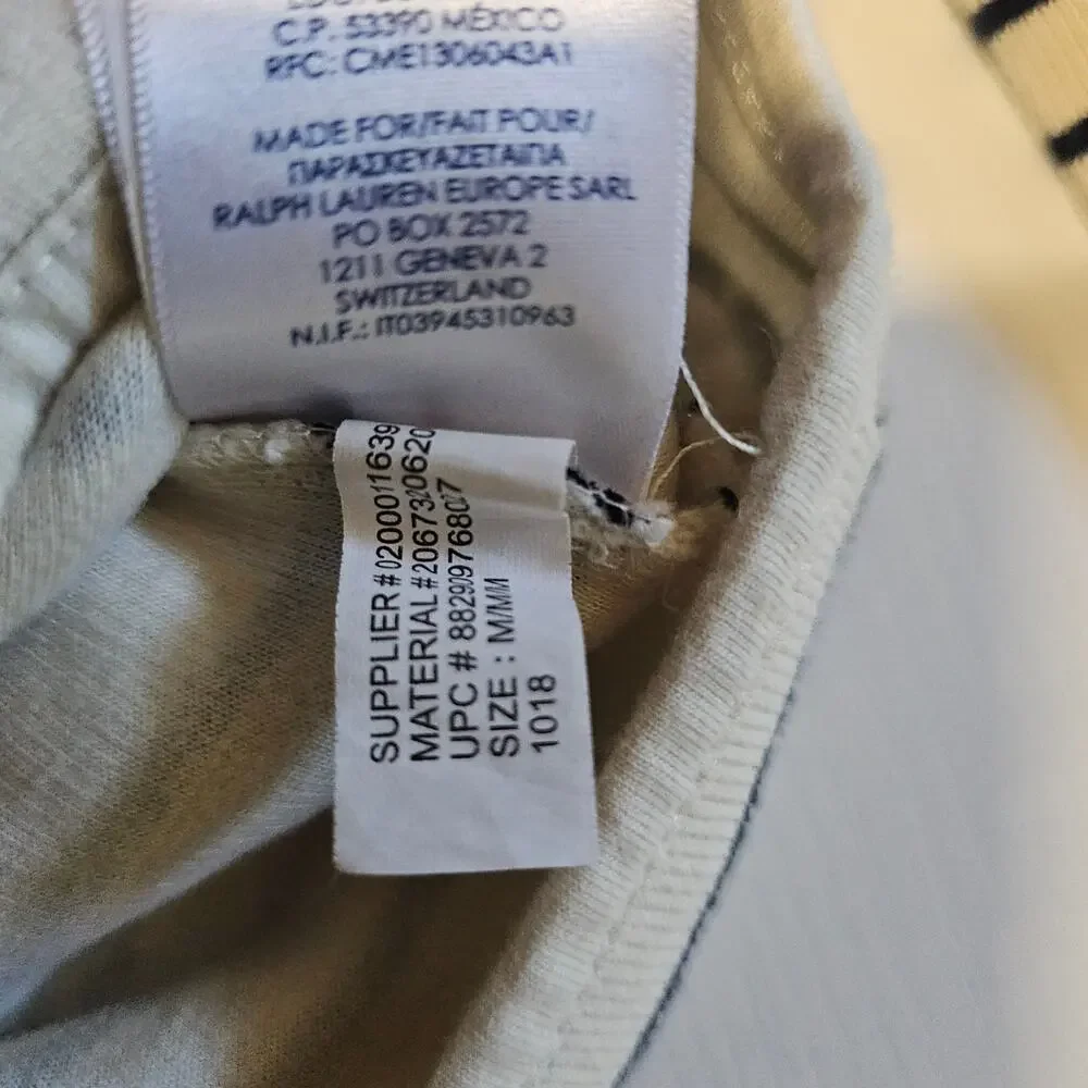 Chaps Nautical Preppy Knit Blazer Jacket Cream Navy Stripes Womens M 3613 - Picture 6 of 8